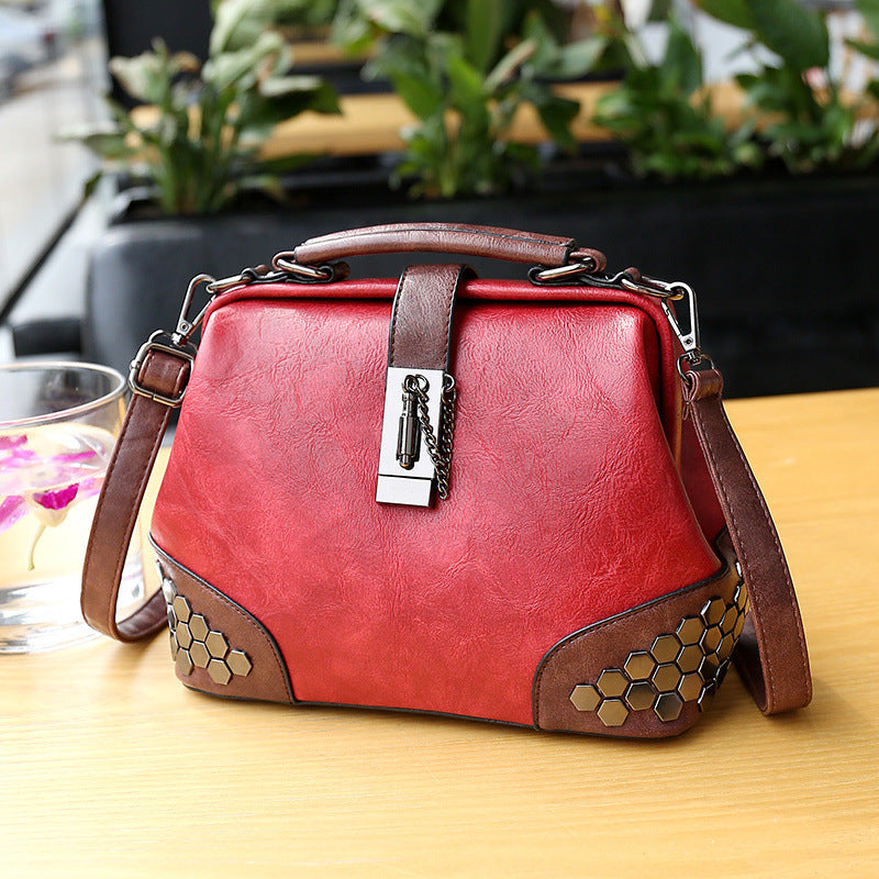 Sac à bandoulière pour femme en cuir vintage