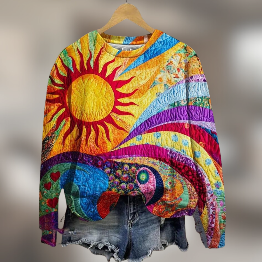 Stéphanie™ | Sweat à capuche patchwork Sunrise